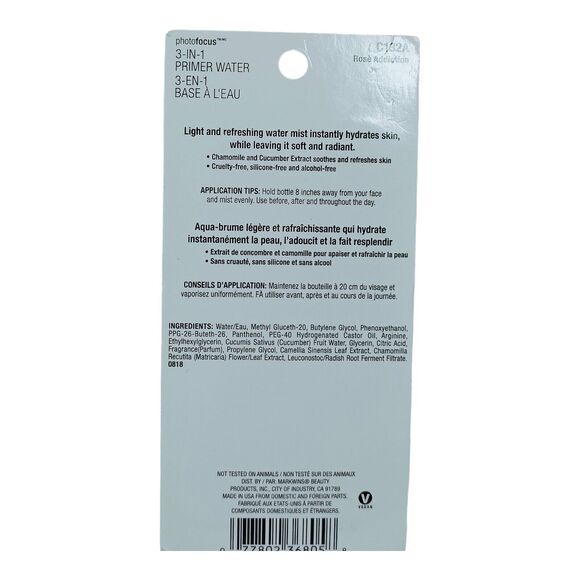 Lot of 2 Wet n Wild Photo Focus 3-in-1 Make Up Primer Rose Addiction Brand New - Picture 2 of 4